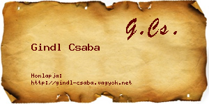 Gindl Csaba névjegykártya